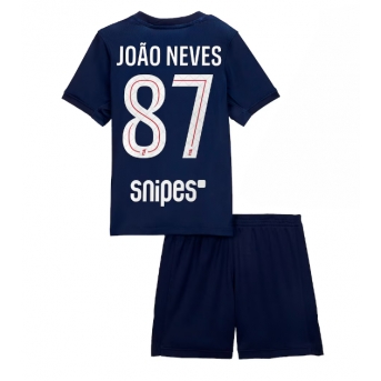 Billige Fotballdrakt Paris Saint-Germain Joao Neves #87 Replika Hjemmedraktsett Barn 2025-26 Kortermet (med bukser)